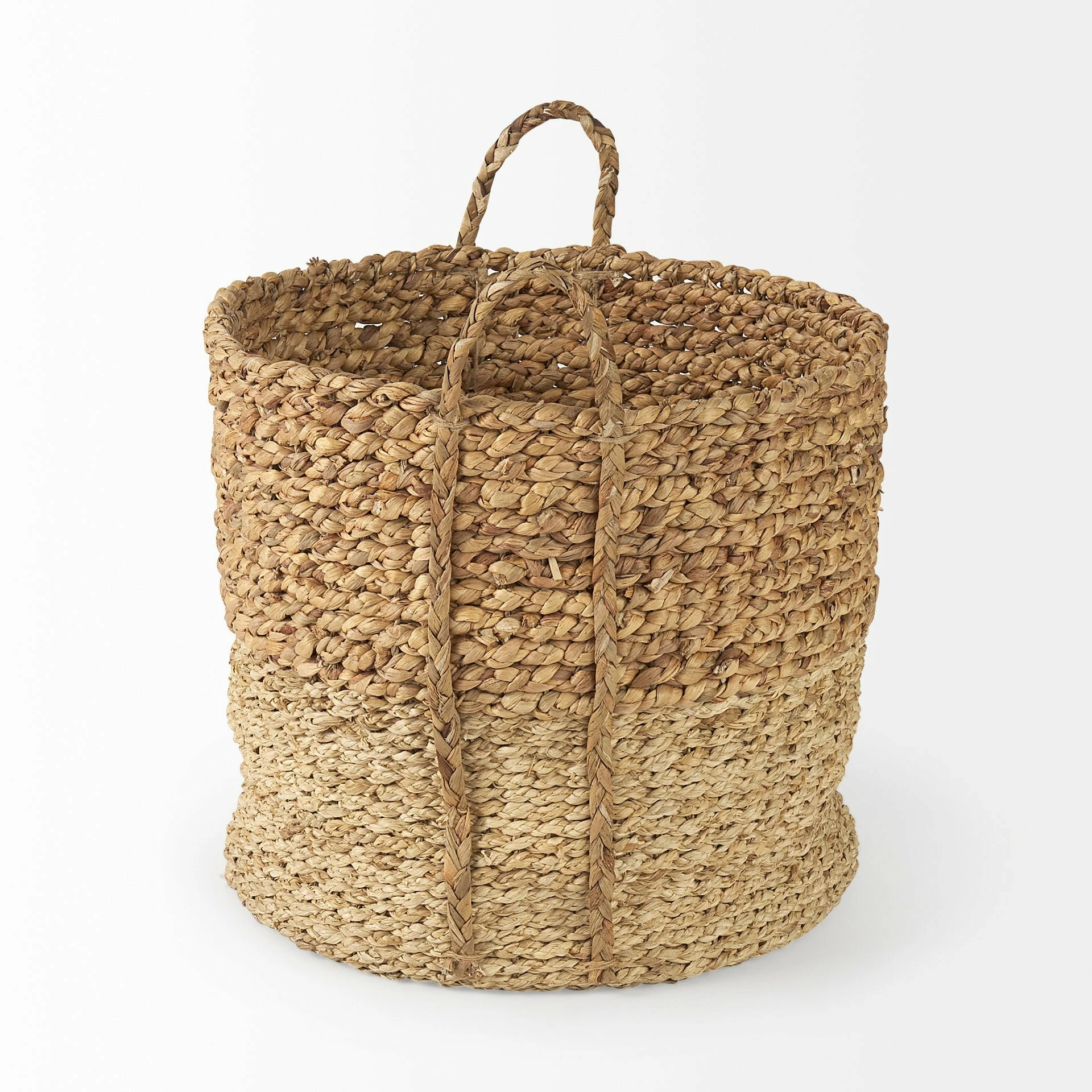 Best deal 🥰 Mercana Morocco 15.7L X 15.7 (Set Of 3) Brown Two Tone Water Hyacinth And Cornhusk Round Basket W/ Handles ⭐ - Image 3