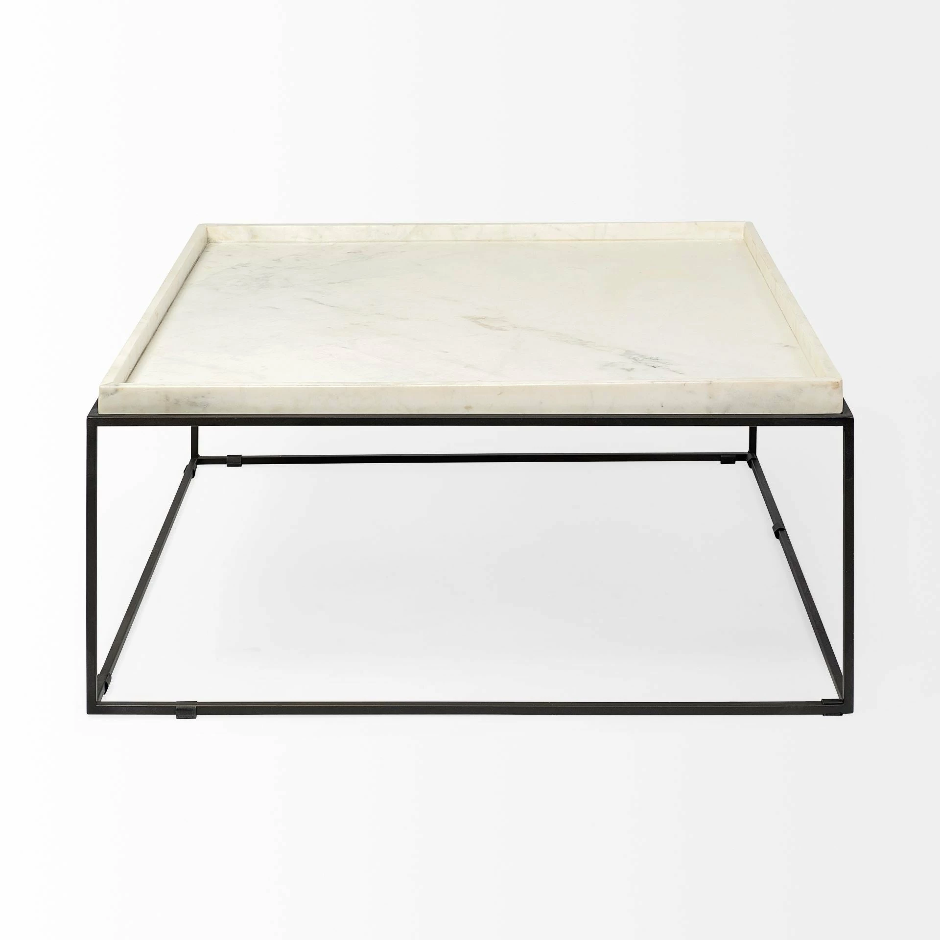 Best reviews of π Mercana Nathan II 18" X 20" Square Top White Marble And Black Metal End/Side Table β - Image 11