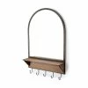 Deals 💯 Mercana Neville Arched Wood & Metal Frame Mirror W/Coat Hooks - 20"W X 30"H X 5"D ✨