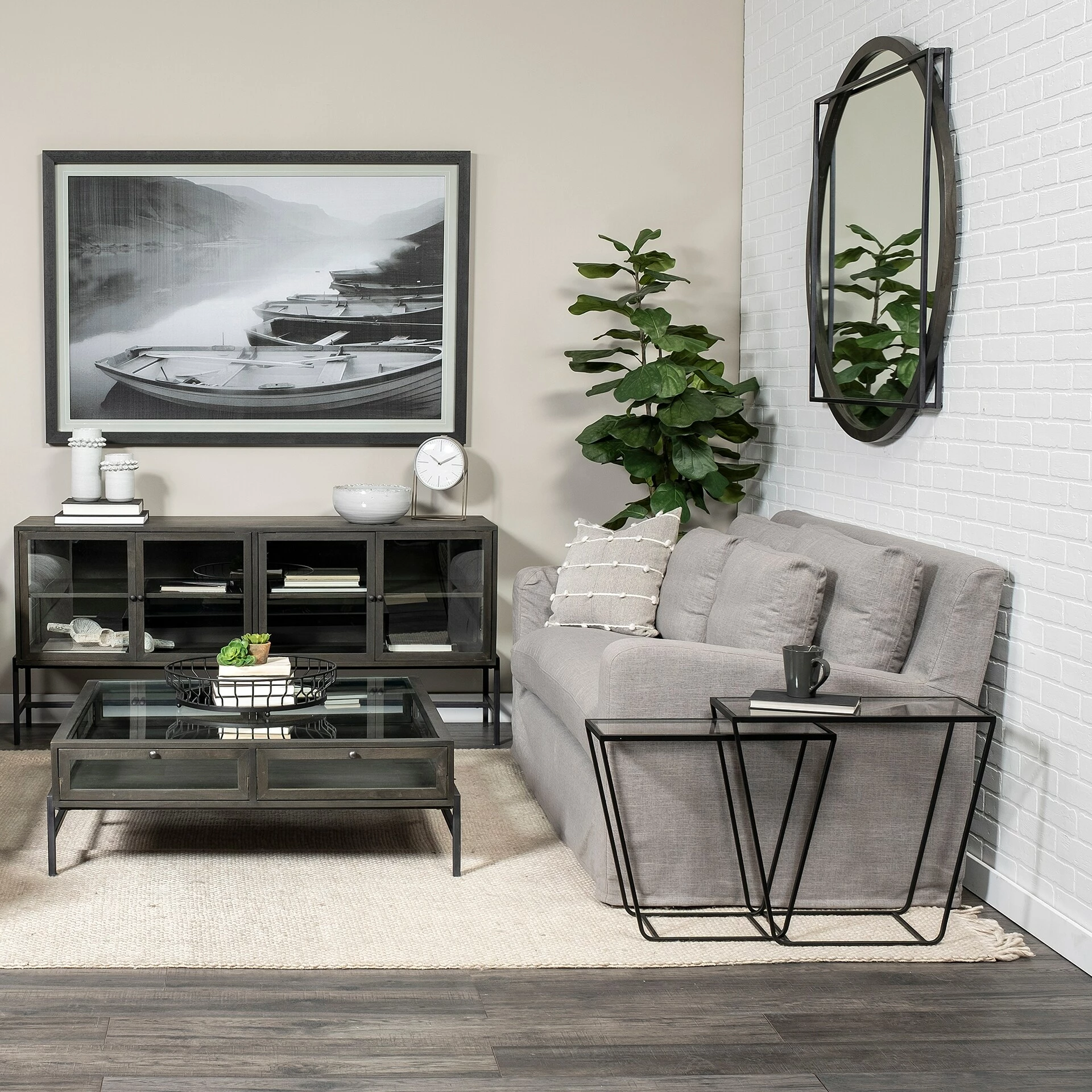 Deals 😉 Mercana Norbert 46" Round-Square Black Wood/Metal Frame Mirror - 46.0L X 2.5W X 46.0H 🔔 - Image 7