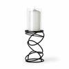 New 👏 Mercana Omega I Small Black Metal Stacked Ring Table Candle Holder - Small - 4.8"W X 4.8"D X 13.5"H 😉