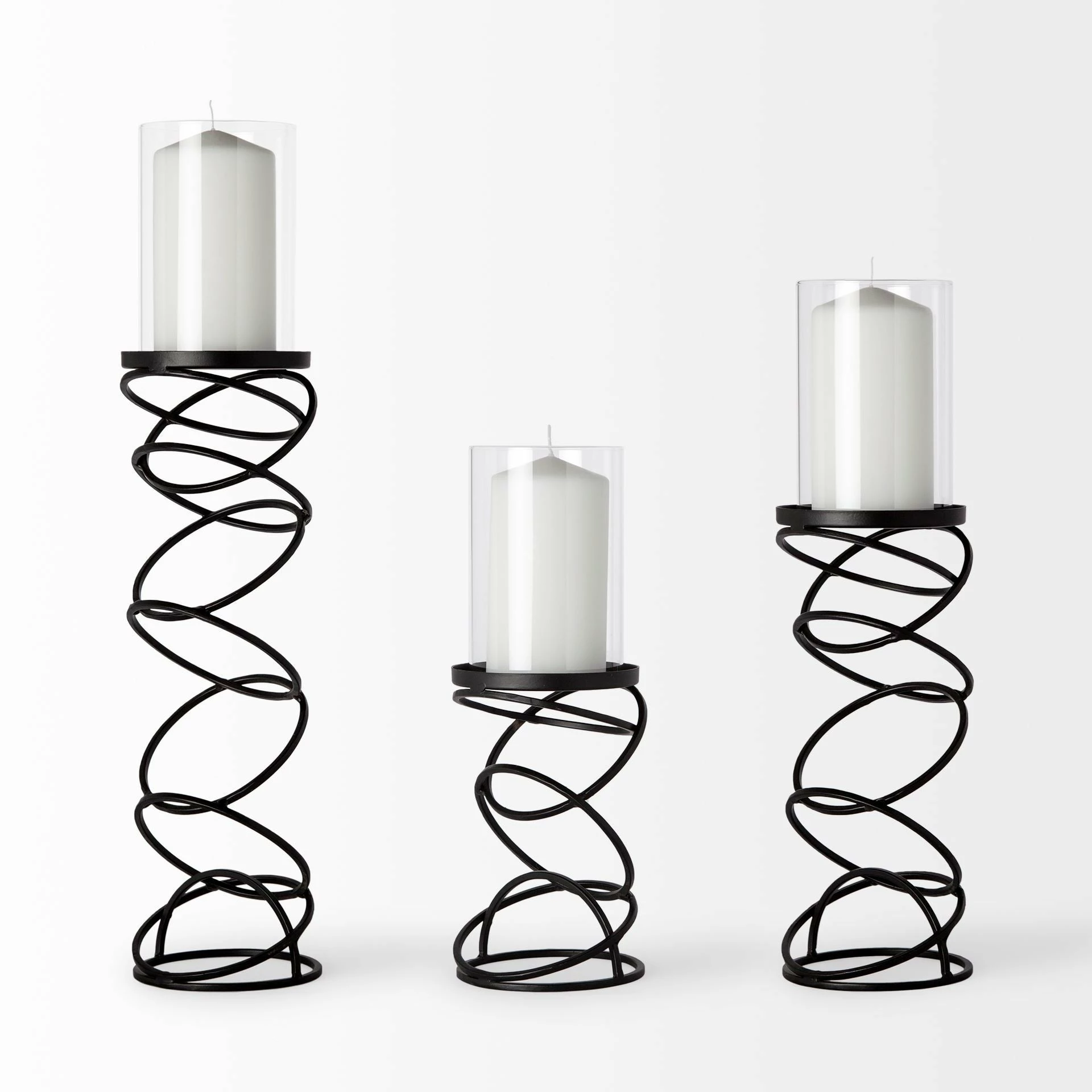 Best deal ๐ฏ Mercana Omega II Medium Black Metal Stacked Ring Table Candle Holder - 4.8"W X 4.8"D X 17.3"H โ - Image 2