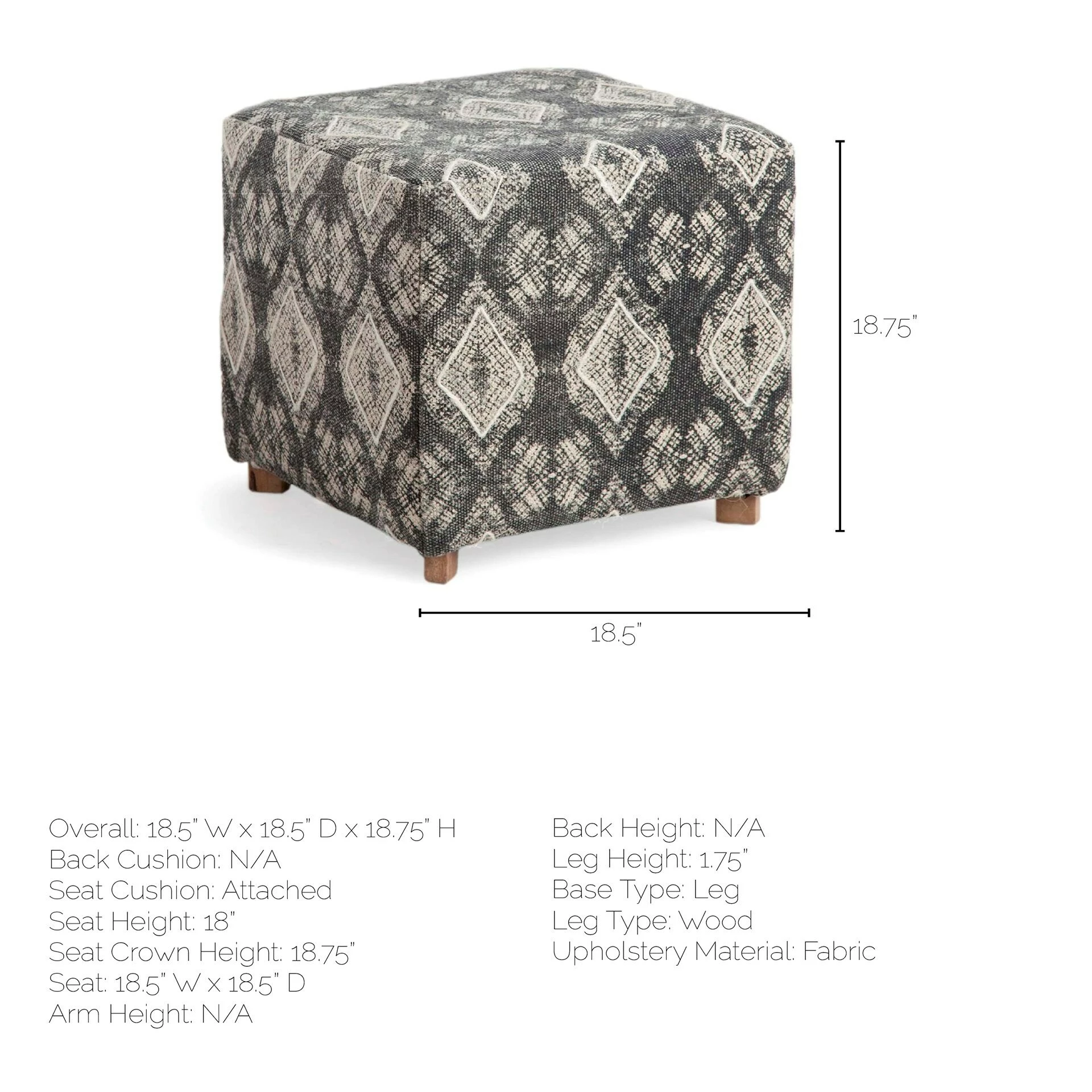 Hot Sale 🎉 Mercana Pallu 18.75"H Dhurrie Cotton Cover W/Four Wooden Legs Ottoman 🌟 - Image 4