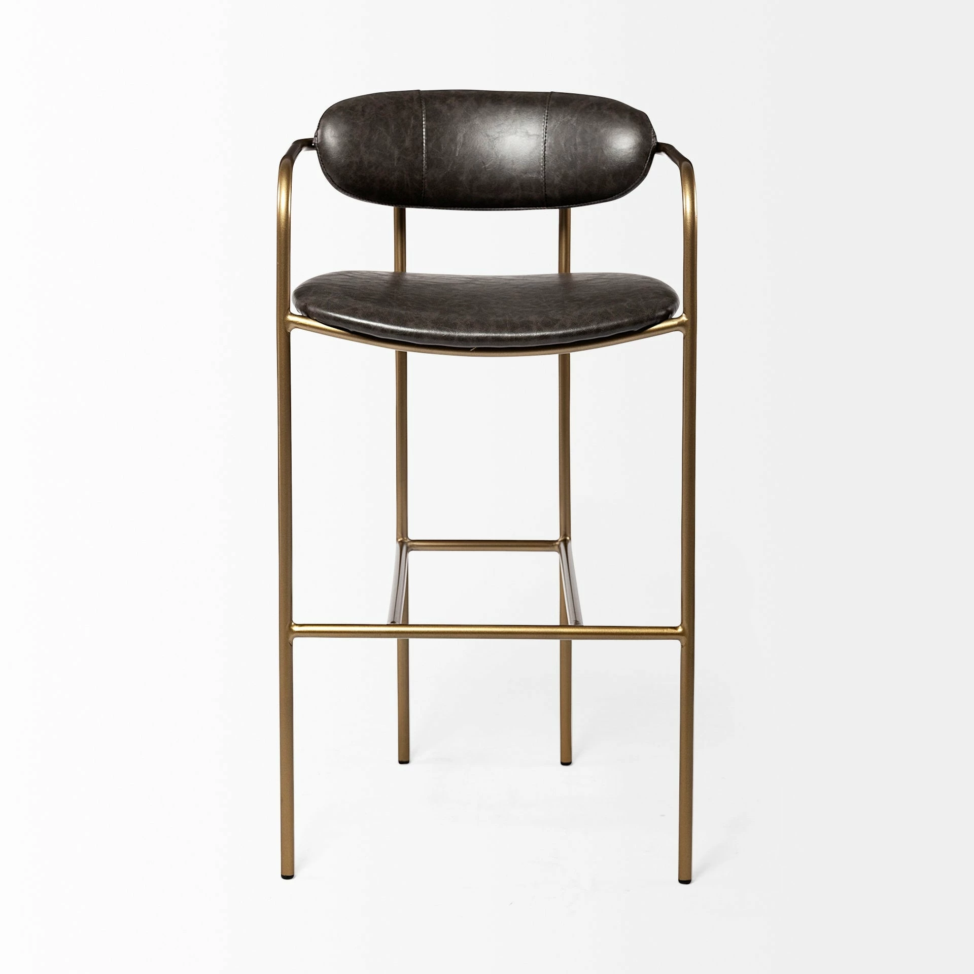 New ๐งจ Mercana Parker Brown Faux Leather Or Gray Fabric Seat W/ Metal Frame, Counter Or Bar Height Stool ๐ - Image 2