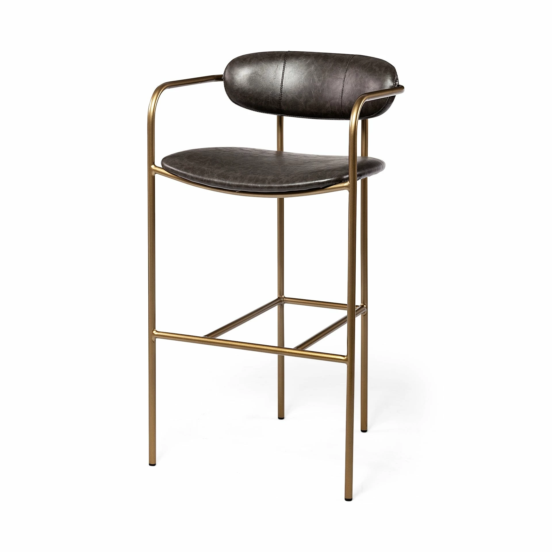 New ๐งจ Mercana Parker Brown Faux Leather Or Gray Fabric Seat W/ Metal Frame, Counter Or Bar Height Stool ๐