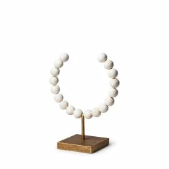 Best reviews of 🔥 Mercana Pontchartrain I Small White Beaded Broken Sphere Decorative Object W/ Gold Base ✨