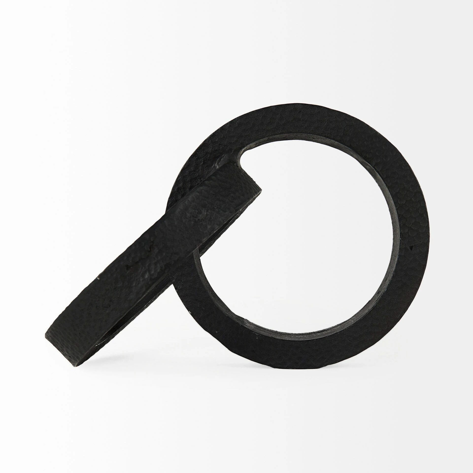 New ๐ฅ Mercana Rafiki 7.9L X 5.9W X 5.9H Two Blackened ๐จ Hammered Finish Metal Conjoined Circles ๐ - Image 11