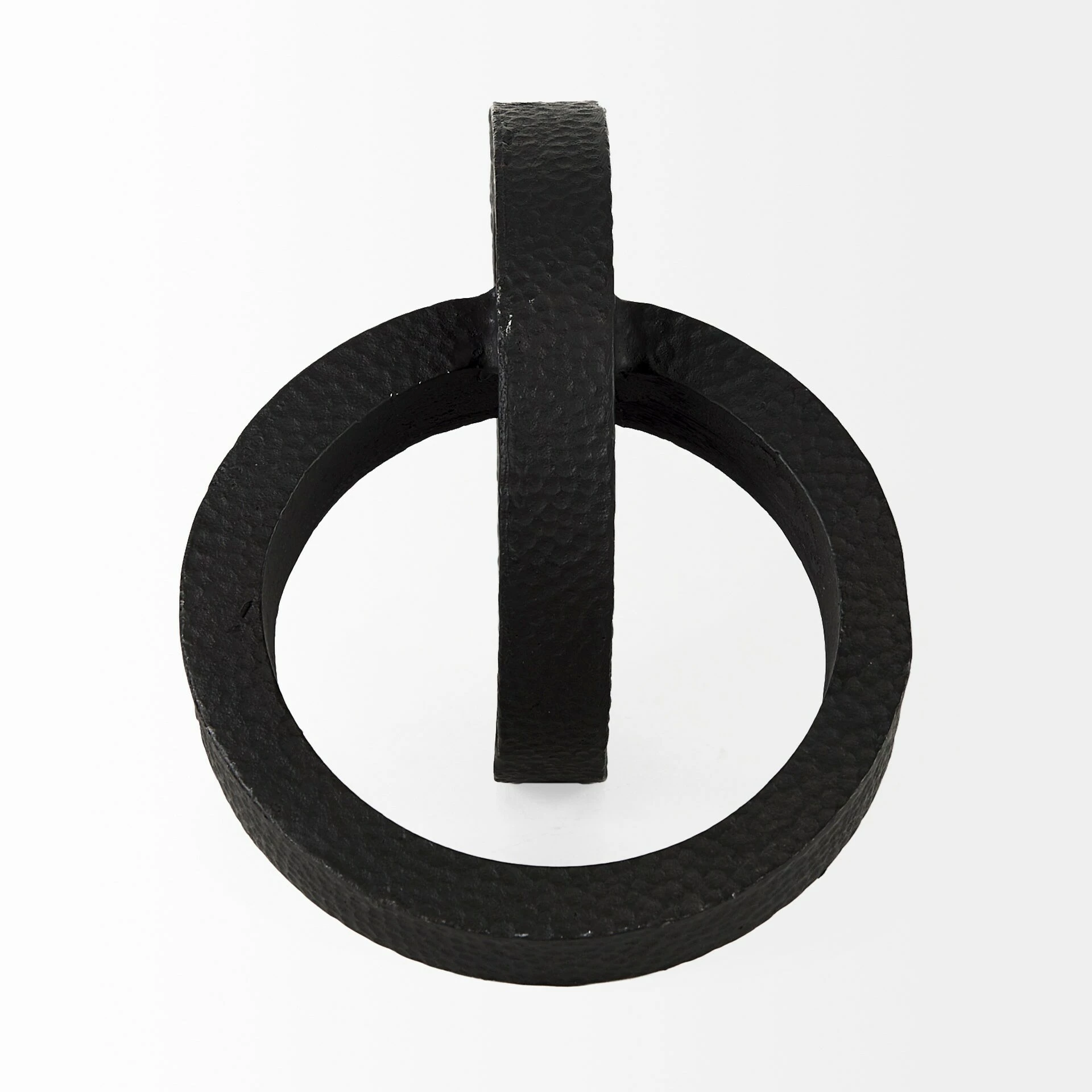 New ๐ฅ Mercana Rafiki 7.9L X 5.9W X 5.9H Two Blackened ๐จ Hammered Finish Metal Conjoined Circles ๐ - Image 10