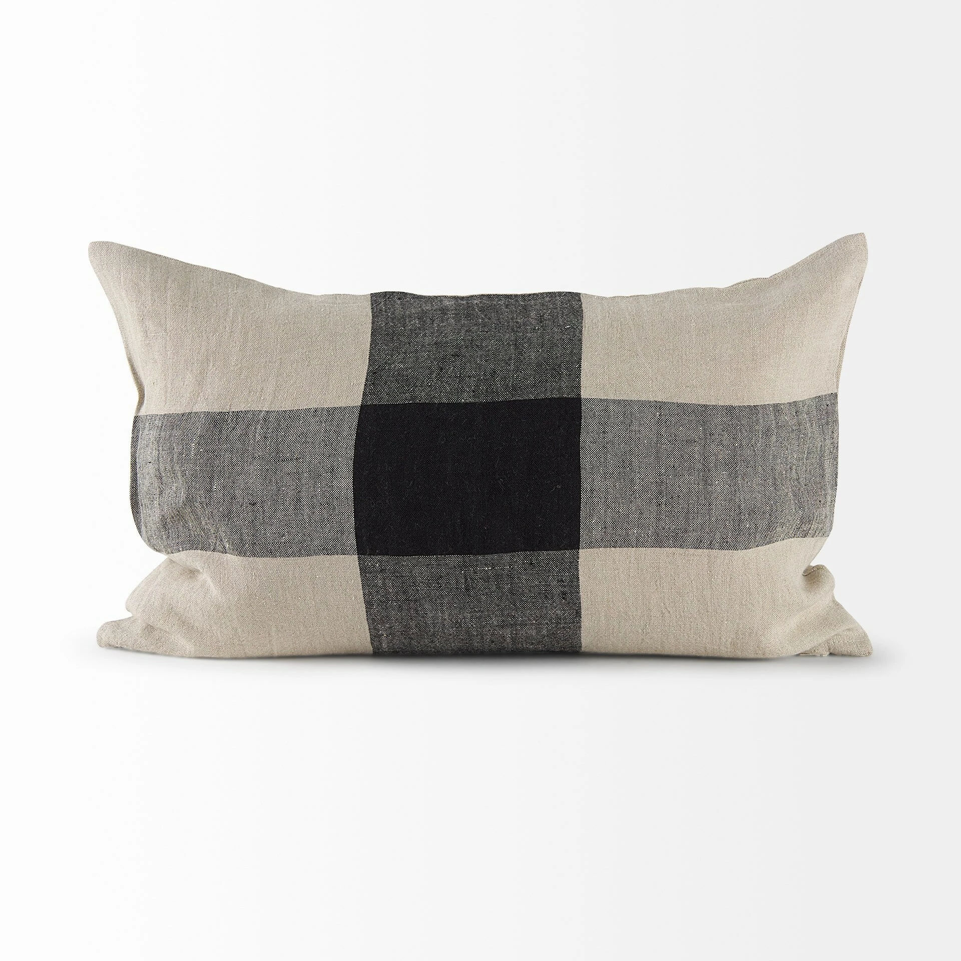 Promo ✨ Mercana Raquel Beige And Black Fabric Plaid Decorative Pillow Cover 🔔 - Image 2
