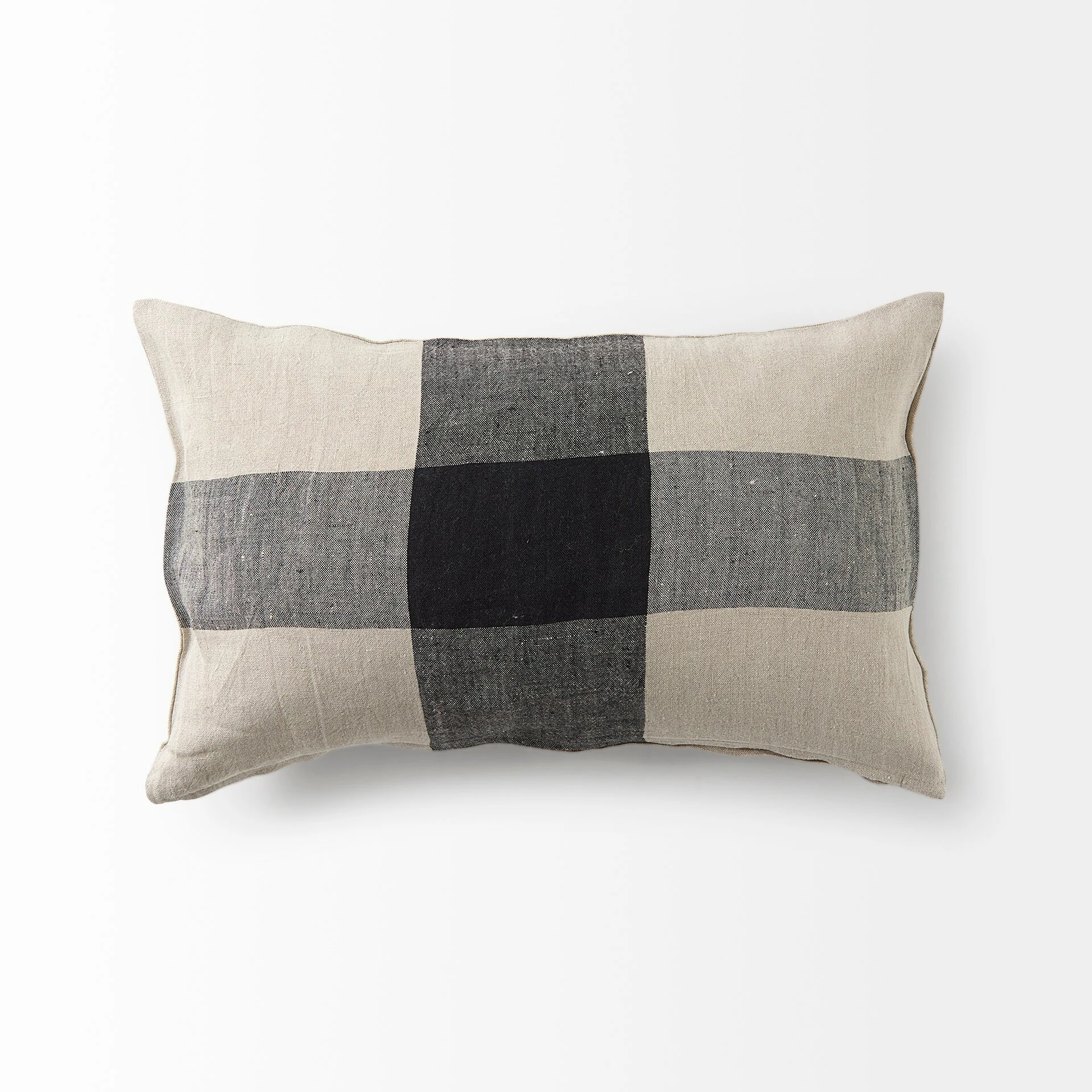 Promo ✨ Mercana Raquel Beige And Black Fabric Plaid Decorative Pillow Cover 🔔 - Image 5