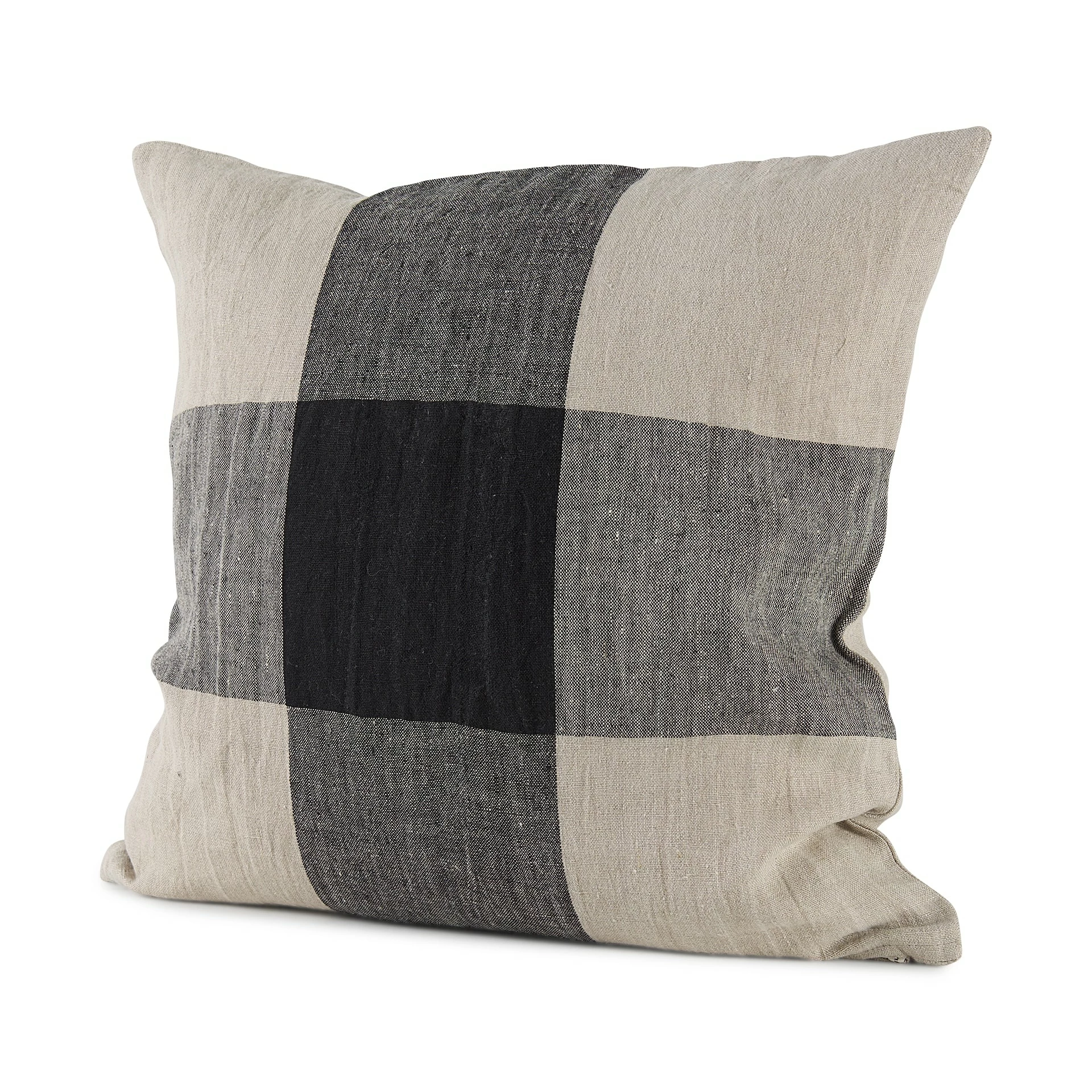 Promo ✨ Mercana Raquel Beige And Black Fabric Plaid Decorative Pillow Cover 🔔 - Image 9