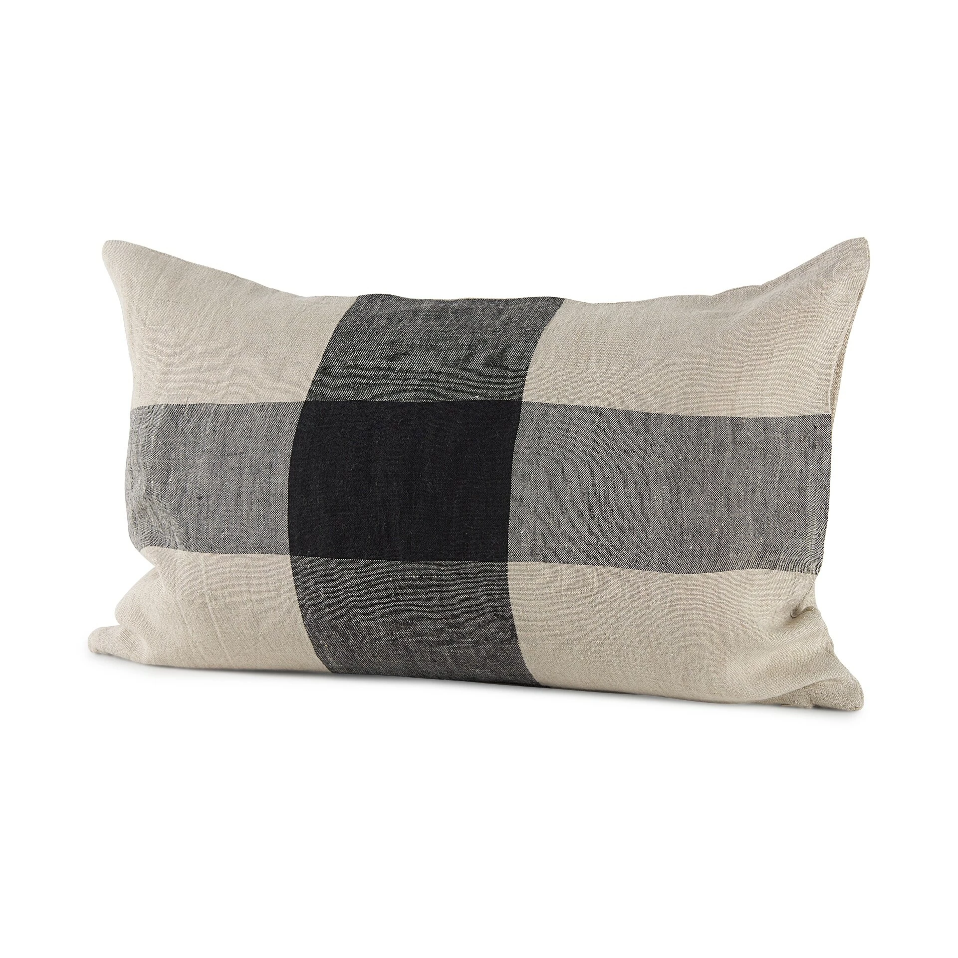 Promo ✨ Mercana Raquel Beige And Black Fabric Plaid Decorative Pillow Cover 🔔