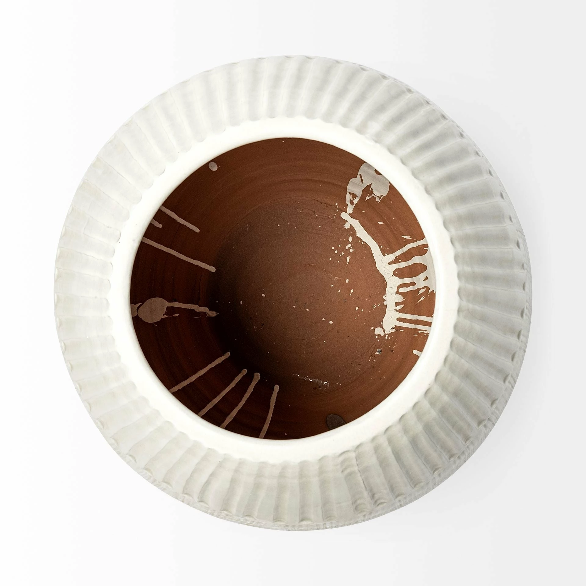 Flash Sale 🎉 Mercana Reyan Large 28.5" Pearl White Ceramic Striped Vase 😍 - Image 4