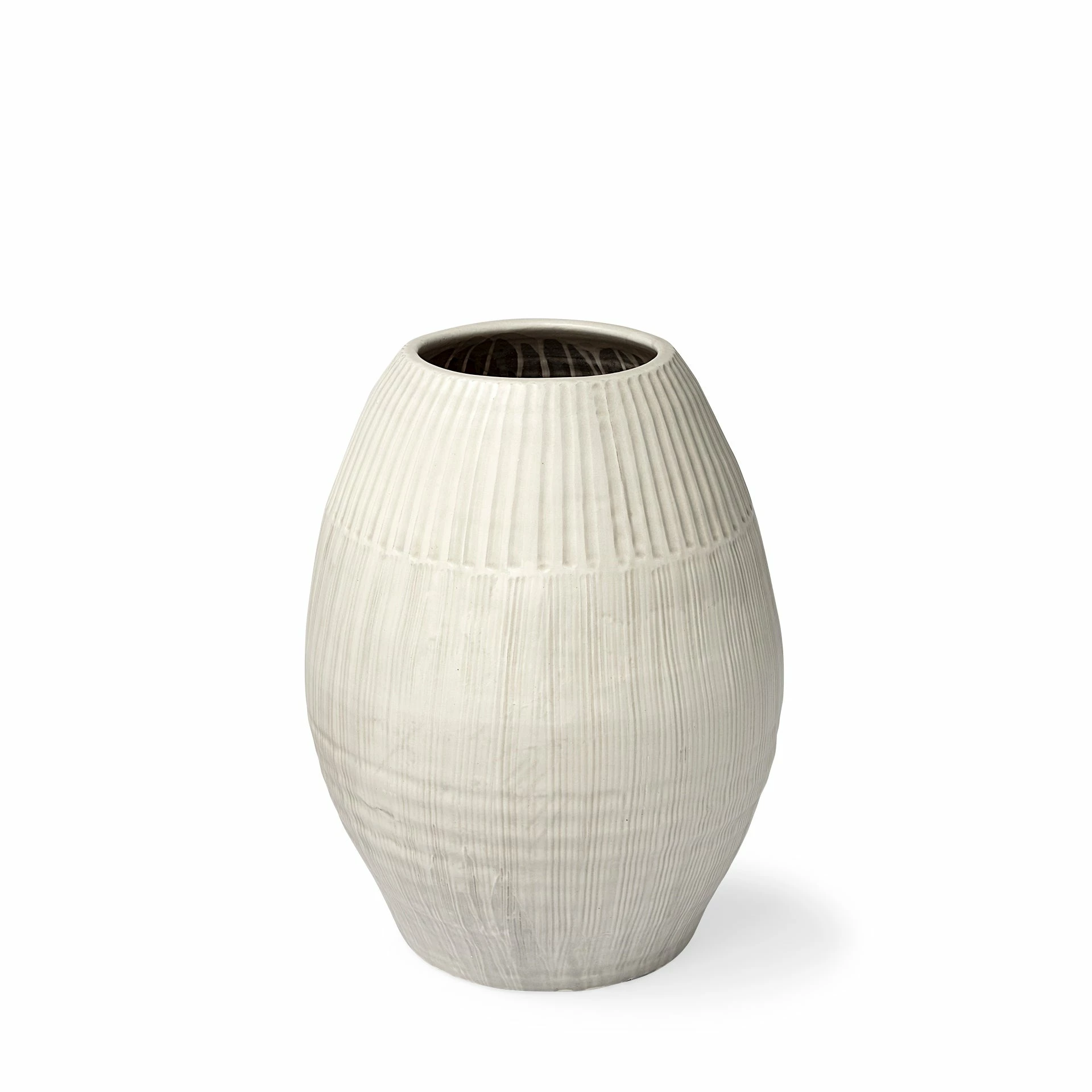 Flash Sale 🎉 Mercana Reyan Large 28.5" Pearl White Ceramic Striped Vase 😍 - Image 8
