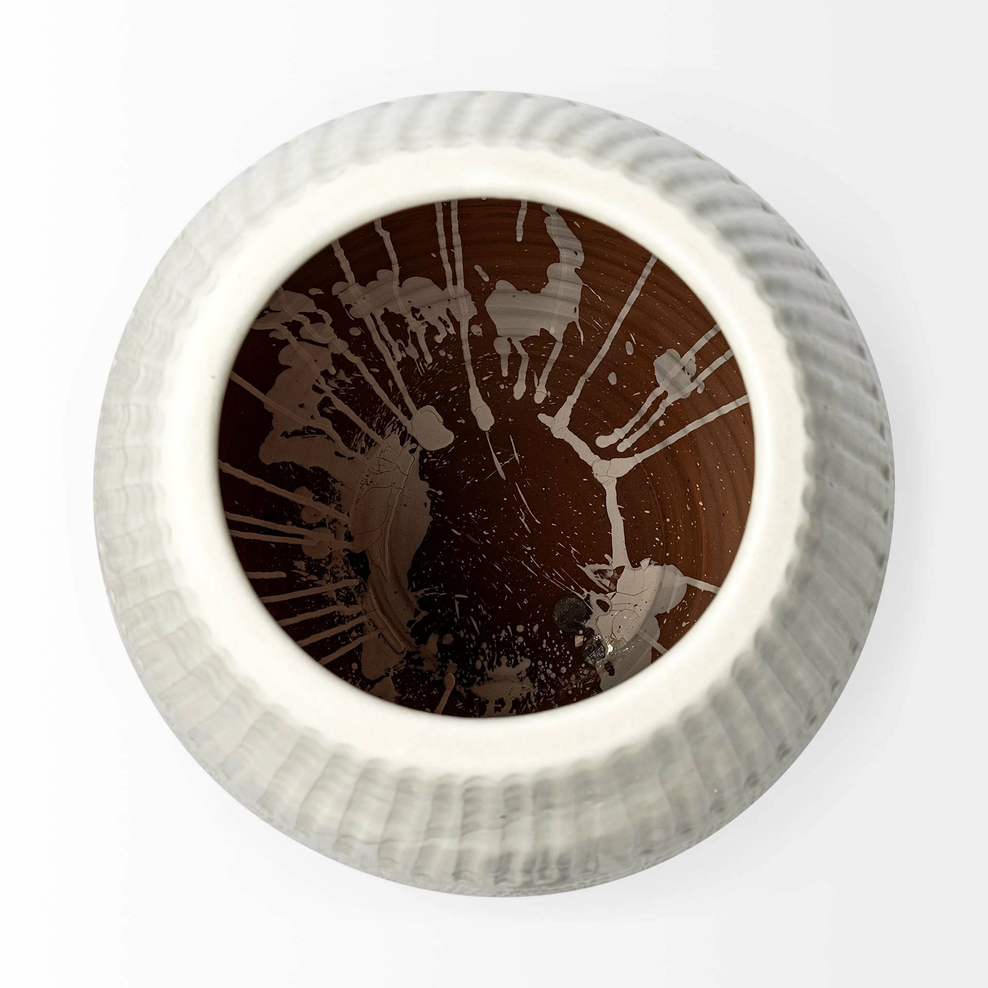 Flash Sale 🎉 Mercana Reyan Large 28.5" Pearl White Ceramic Striped Vase 😍 - Image 9