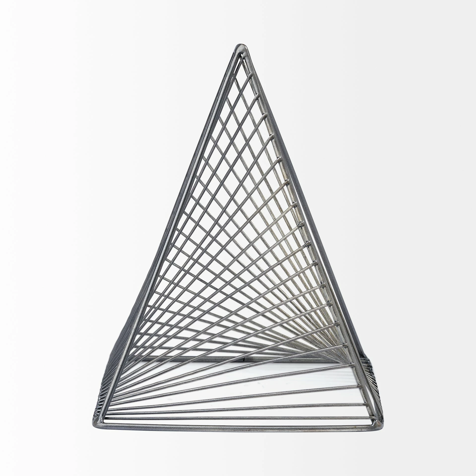 Budget ๐ Mercana Risley 8L X 8W Gray Metal Triangular Decorative Object - 8.1L X 8.1W X 10.6H ๐ - Image 2