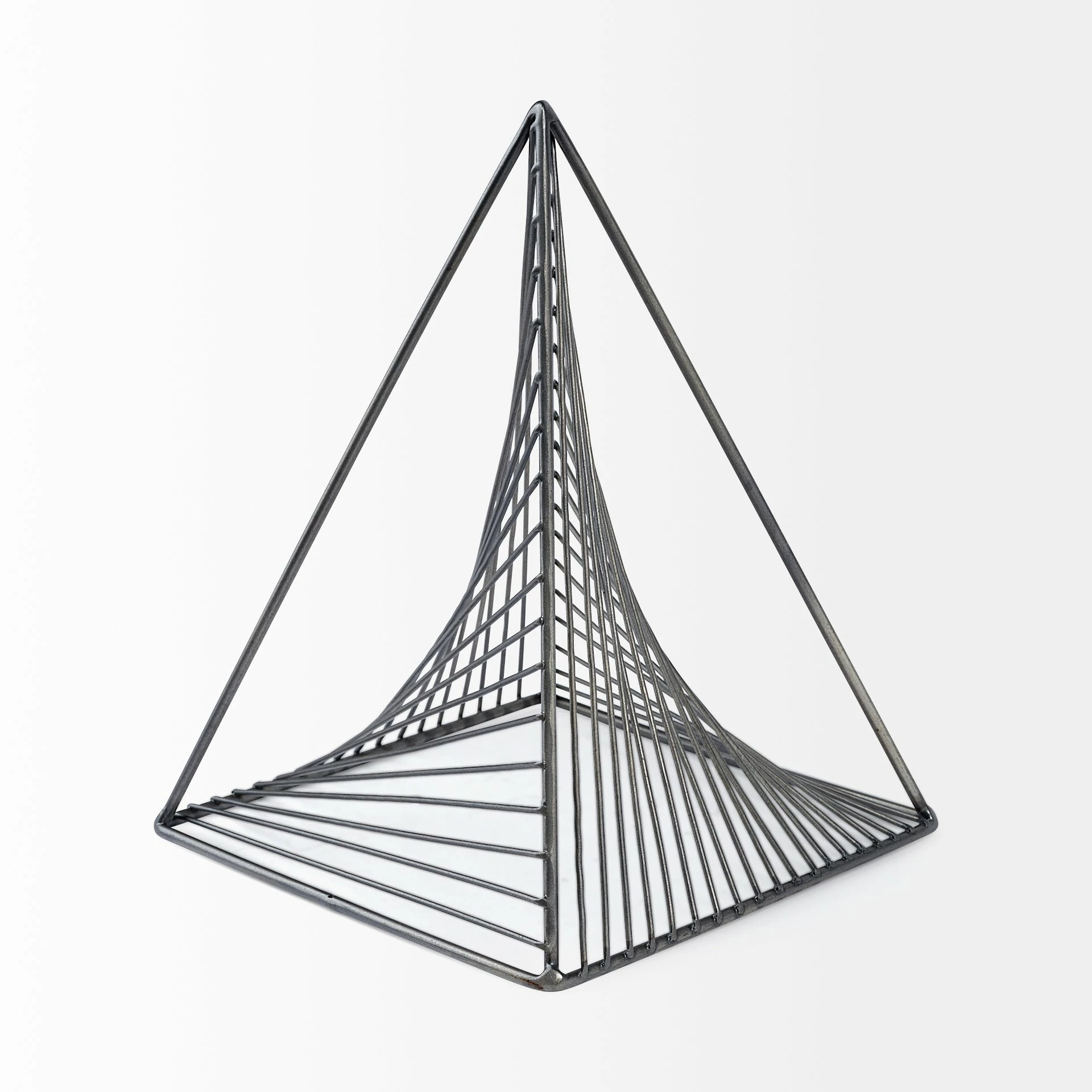 Budget ๐ Mercana Risley 8L X 8W Gray Metal Triangular Decorative Object - 8.1L X 8.1W X 10.6H ๐ - Image 3