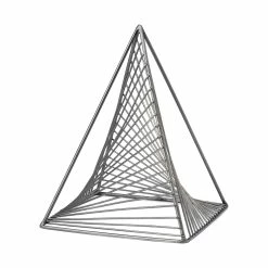 Budget 🔔 Mercana Risley 8L X 8W Gray Metal Triangular Decorative Object - 8.1L X 8.1W X 10.6H 🌟