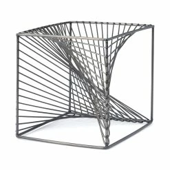 New ✨ Mercana Rochon 8L X 8W Gray Metal Decorative Cube - 8.1L X 8.1W X 8.1H 💯