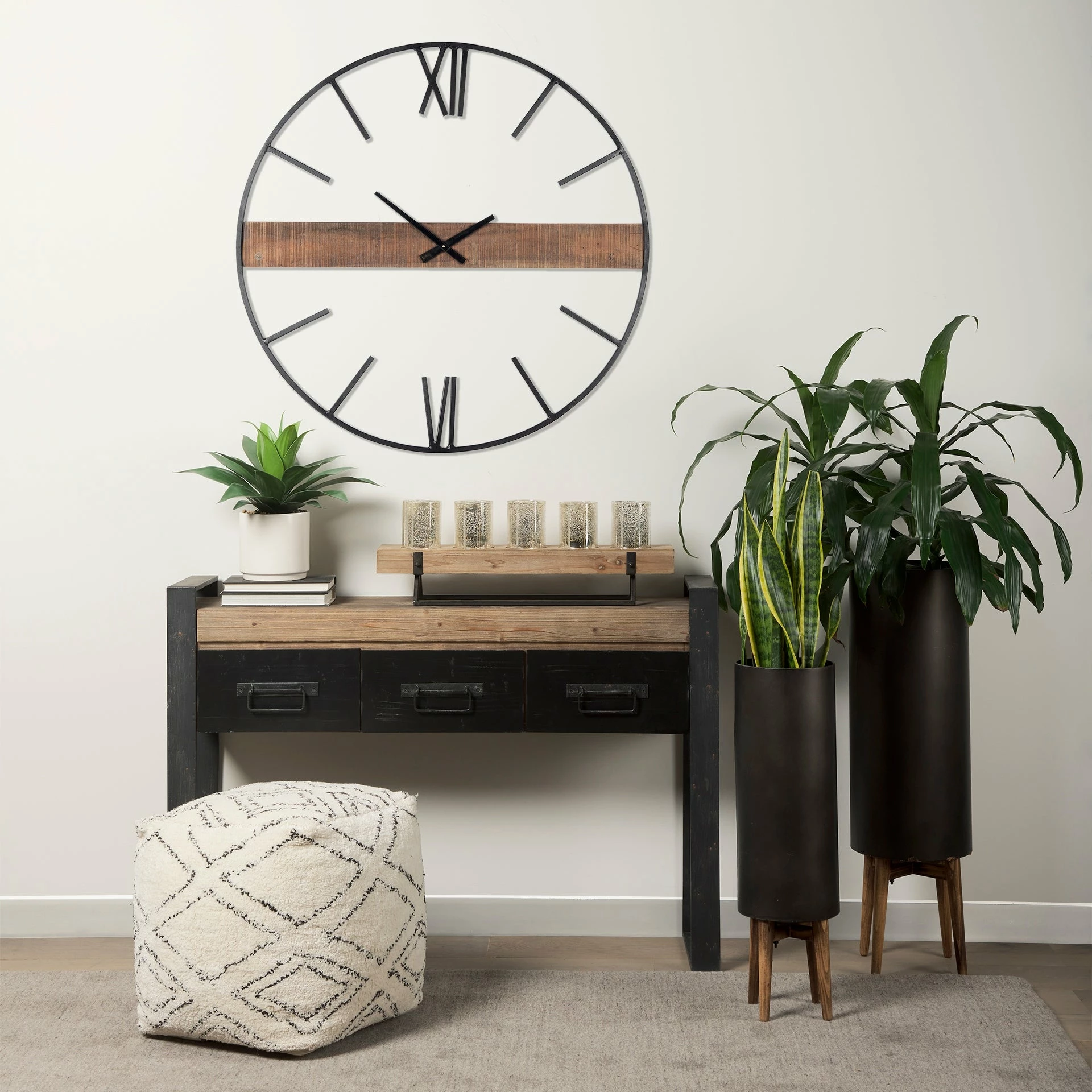 Budget โ Mercana Roman 36" Round Oversize Industrial Wall Clock - 36"W X 36"H X 2"D ๐ - Image 8