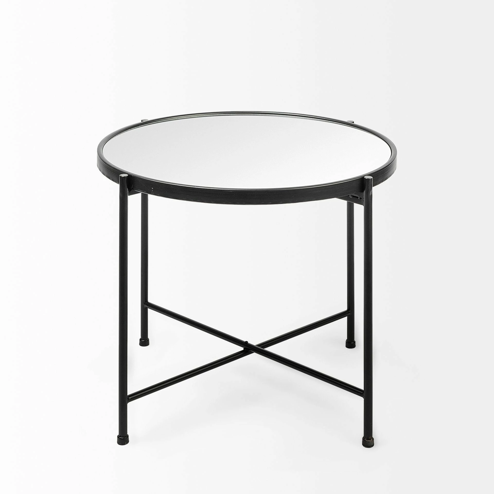 Best deal π Mercana Samantha Black Iron Frame W/ Mirror Top Accent Table π - Image 2