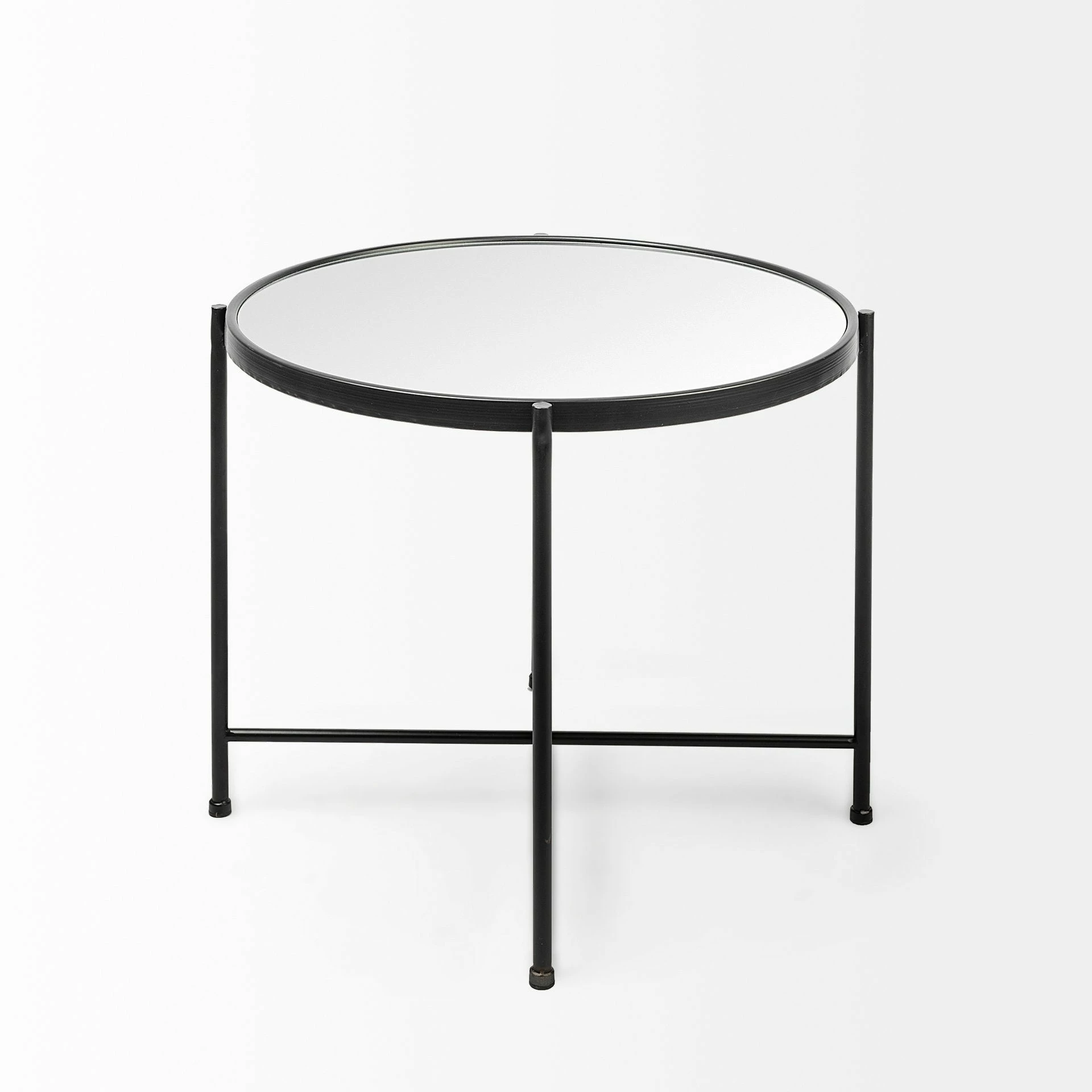 Best deal π Mercana Samantha Black Iron Frame W/ Mirror Top Accent Table π - Image 3
