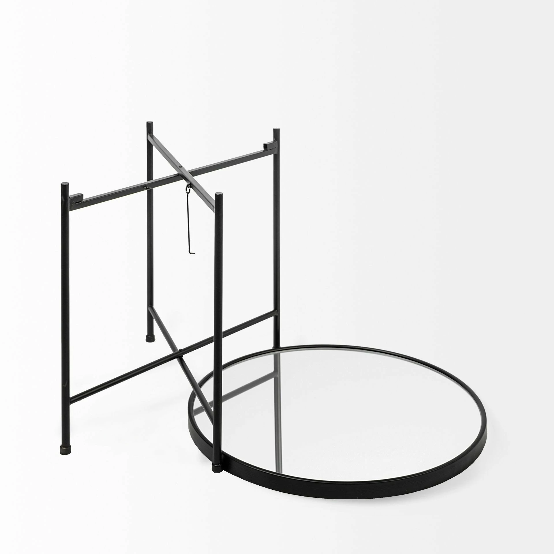 Best deal π Mercana Samantha Black Iron Frame W/ Mirror Top Accent Table π - Image 4