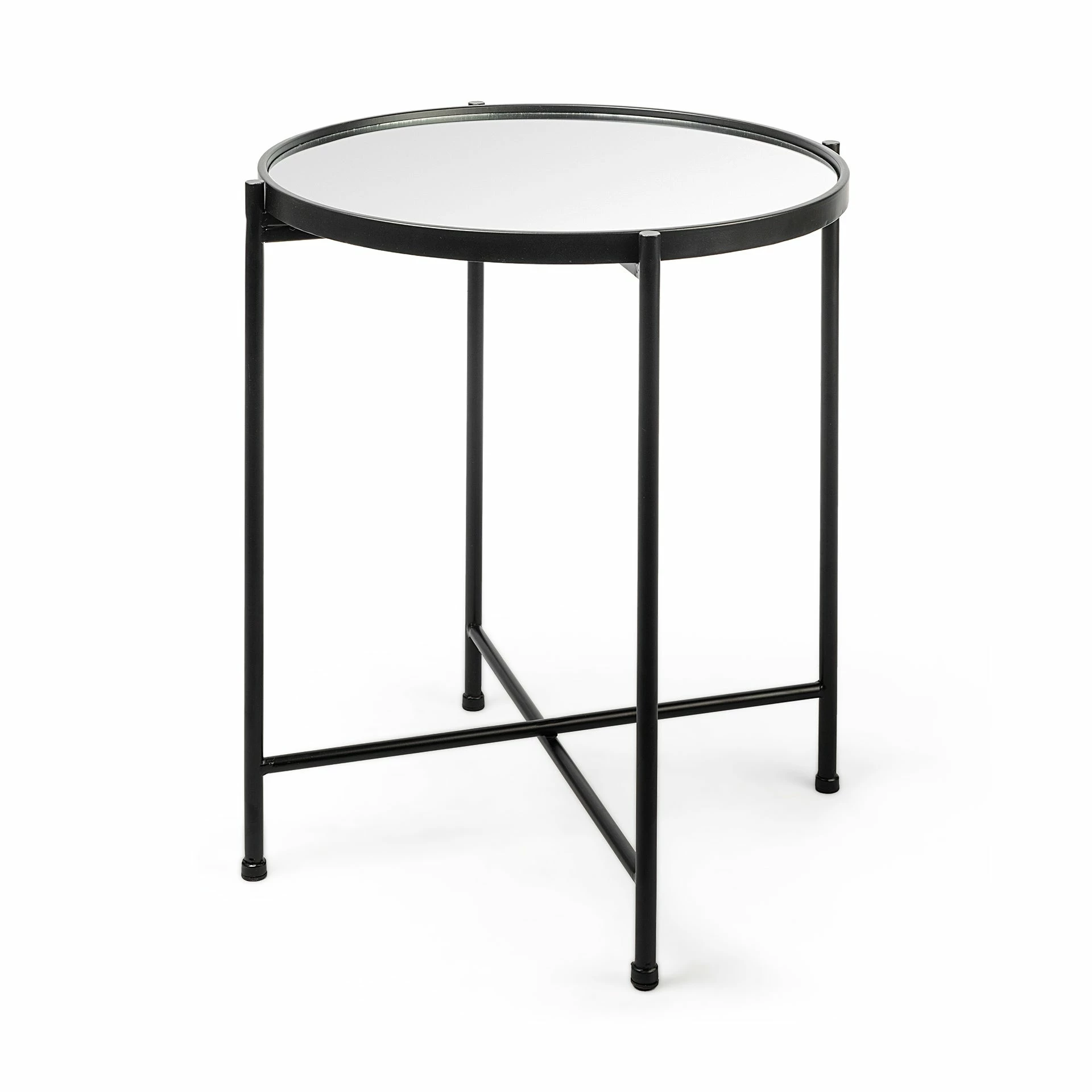 Best deal π Mercana Samantha Black Iron Frame W/ Mirror Top Accent Table π - Image 8