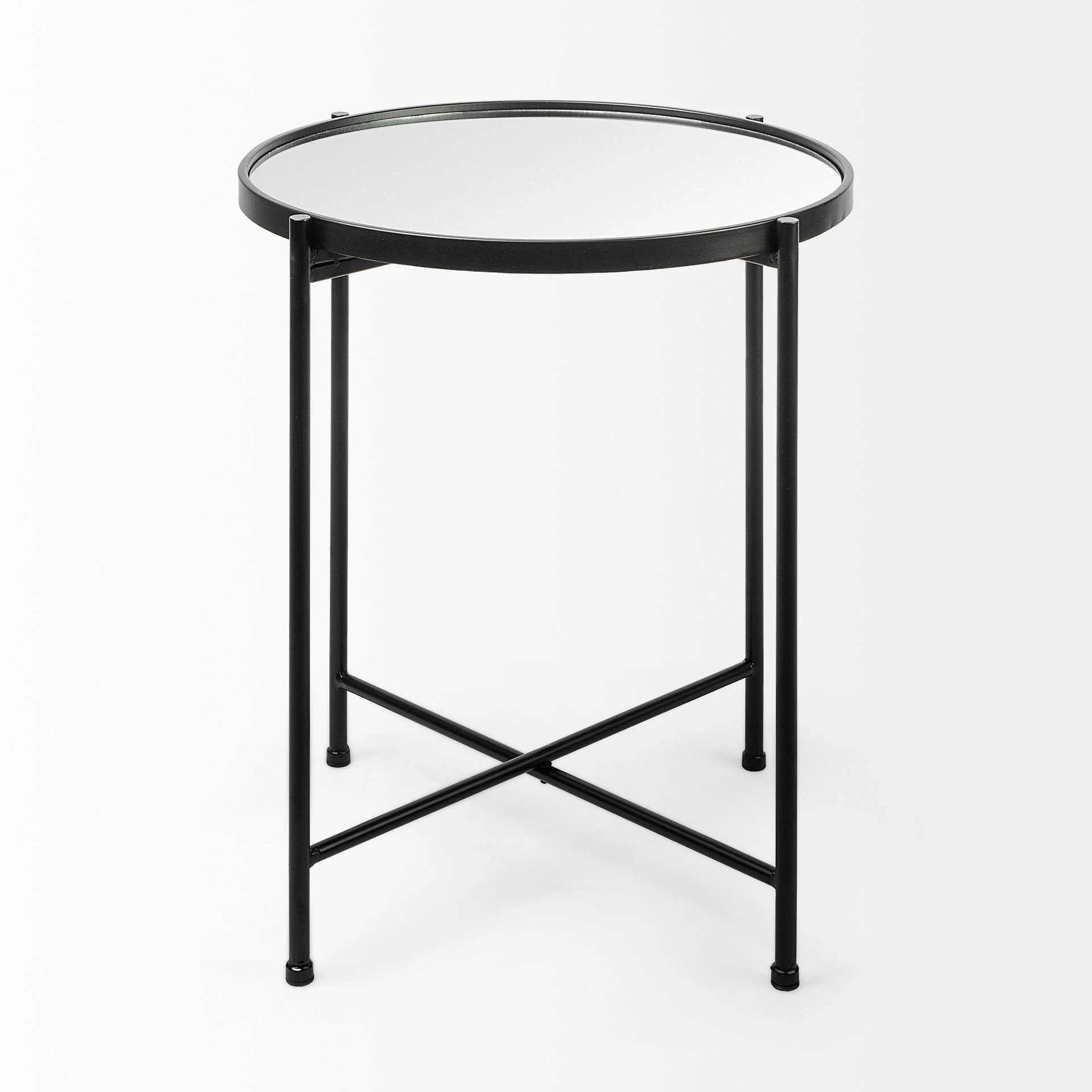 Best deal π Mercana Samantha Black Iron Frame W/ Mirror Top Accent Table π - Image 9