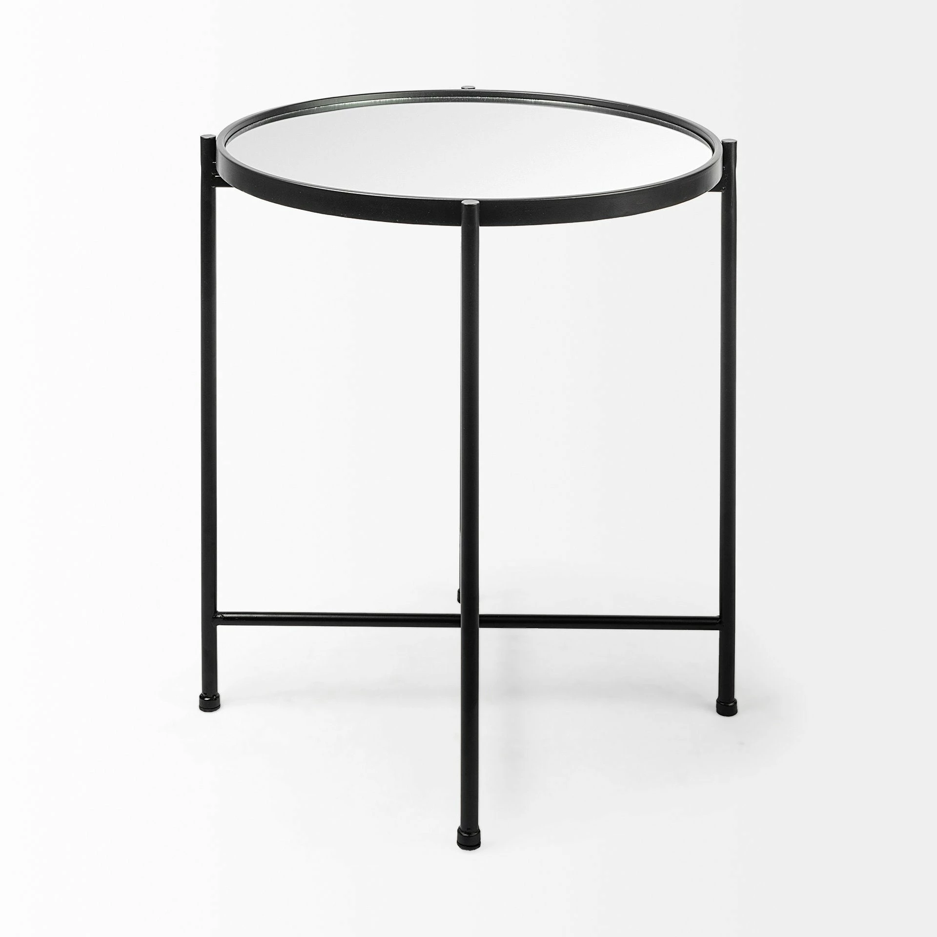 Best deal π Mercana Samantha Black Iron Frame W/ Mirror Top Accent Table π - Image 10