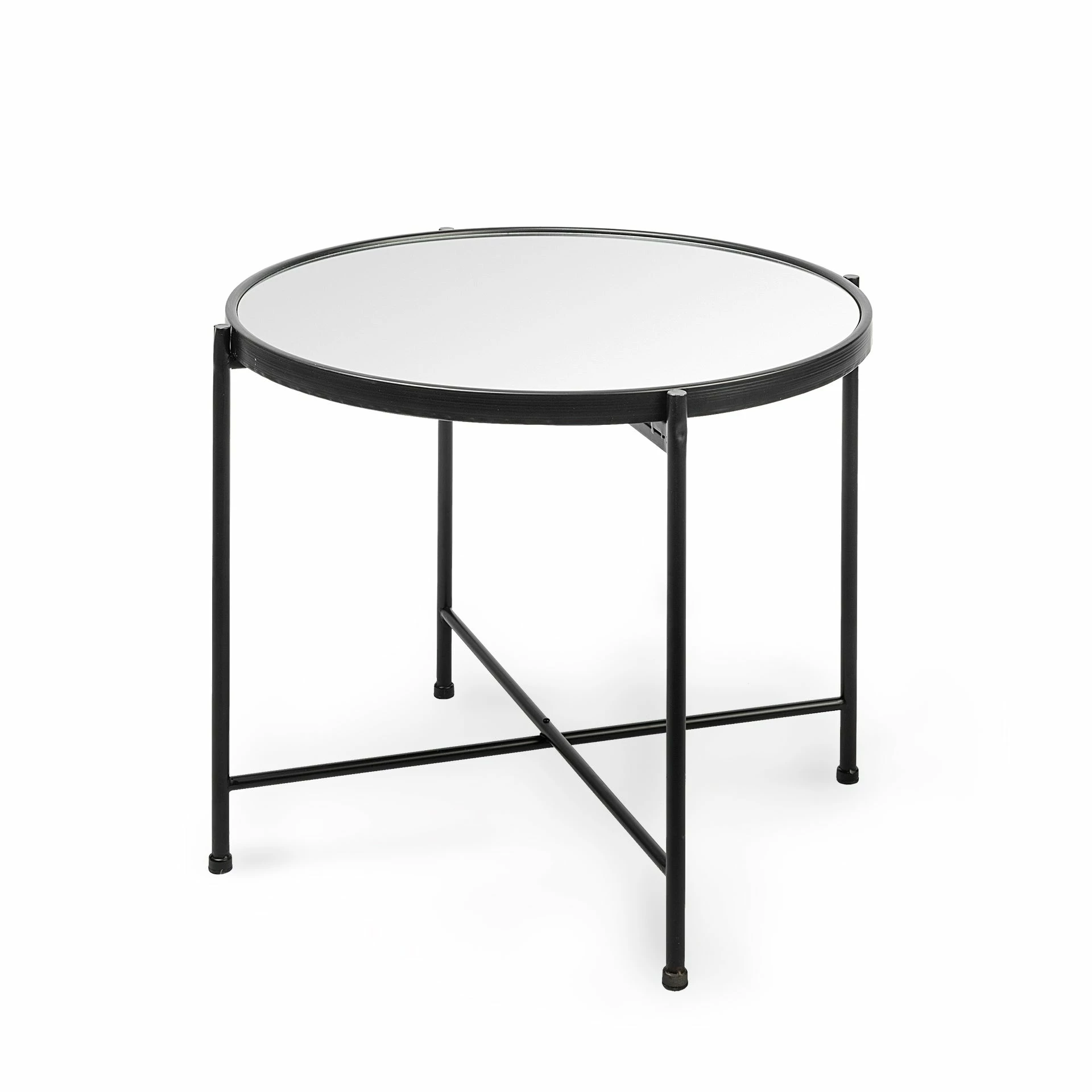 Best deal π Mercana Samantha Black Iron Frame W/ Mirror Top Accent Table π