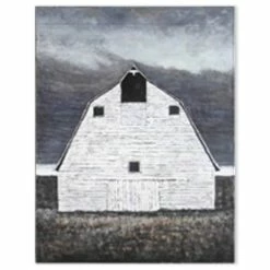 Cheap 🧨 Mercana Sawmill Creek 42x62 Farmhouse White Barn Original Hand Painted On Wood Oil Painting 🌟
