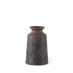 Best Pirce 🎉 Mercana Sefina II Medium Brown/Black Patterned Ceramic Vase - 4.5"W X 4.5"D X 7.5"H 🎉