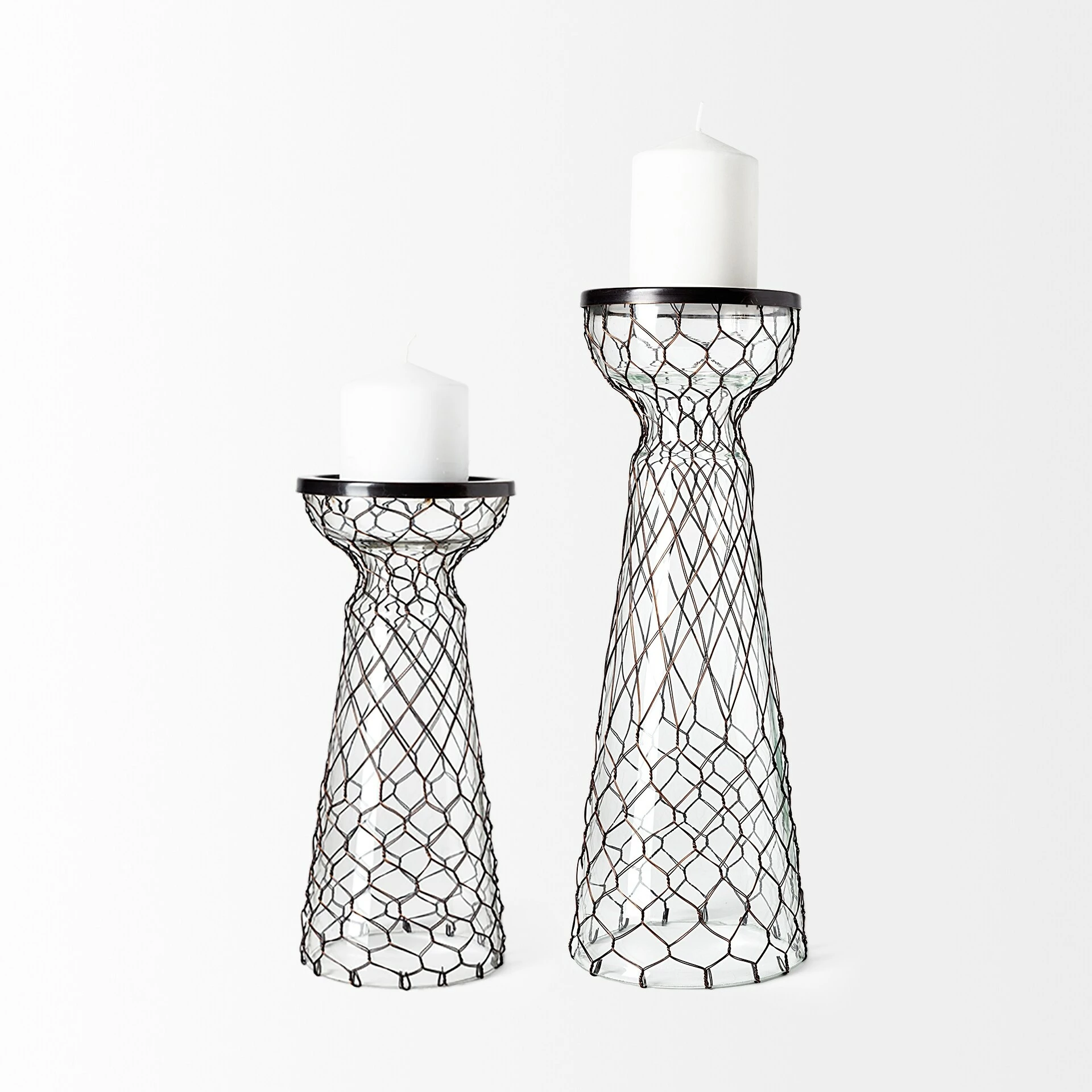 Buy ❤️ Mercana Shandra I Small Glass W/Metal Wire Table Candle Holder 🔥 - Image 2