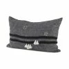 Discount 🎉 Mercana Sibyl 13L X 21W Dark Gray And Black Fabric Striped And Fringed Decorative Pillow Cover 🧨