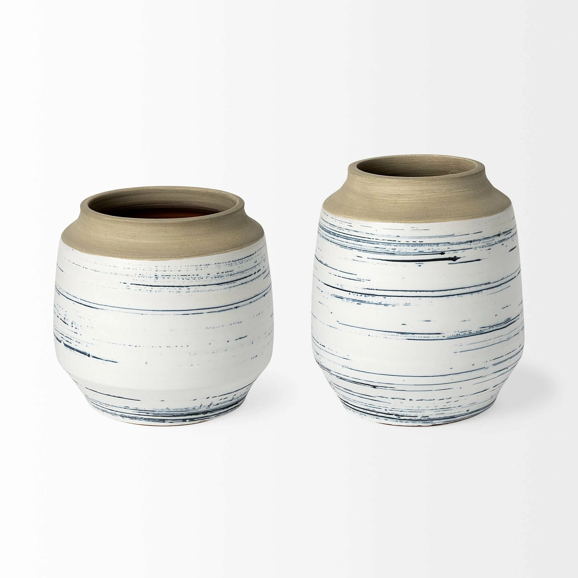 Best Pirce ๐ Mercana Sonnett Short White/Blue Ceramic Vase ๐ - Image 2