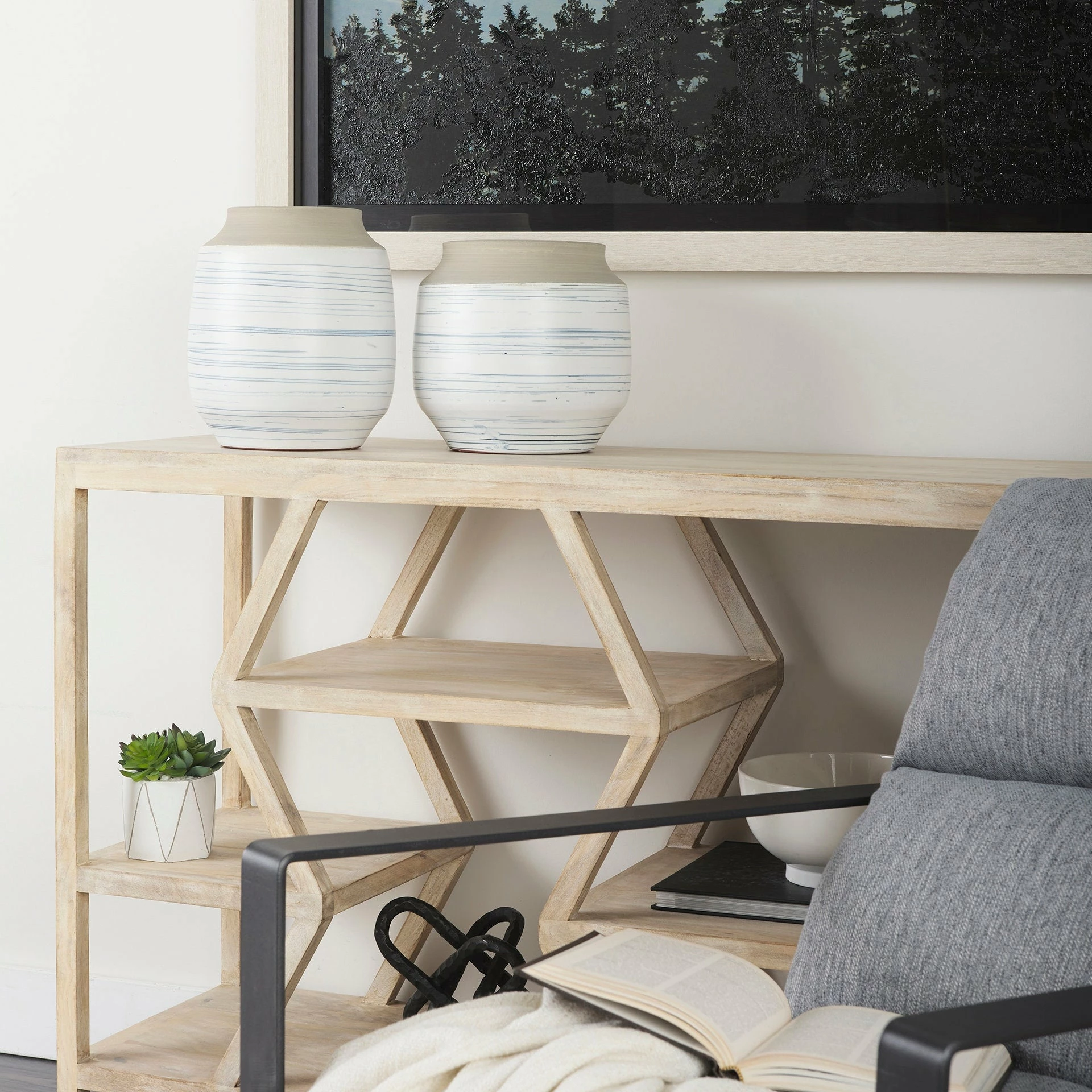 Best Pirce ๐ Mercana Sonnett Short White/Blue Ceramic Vase ๐ - Image 8