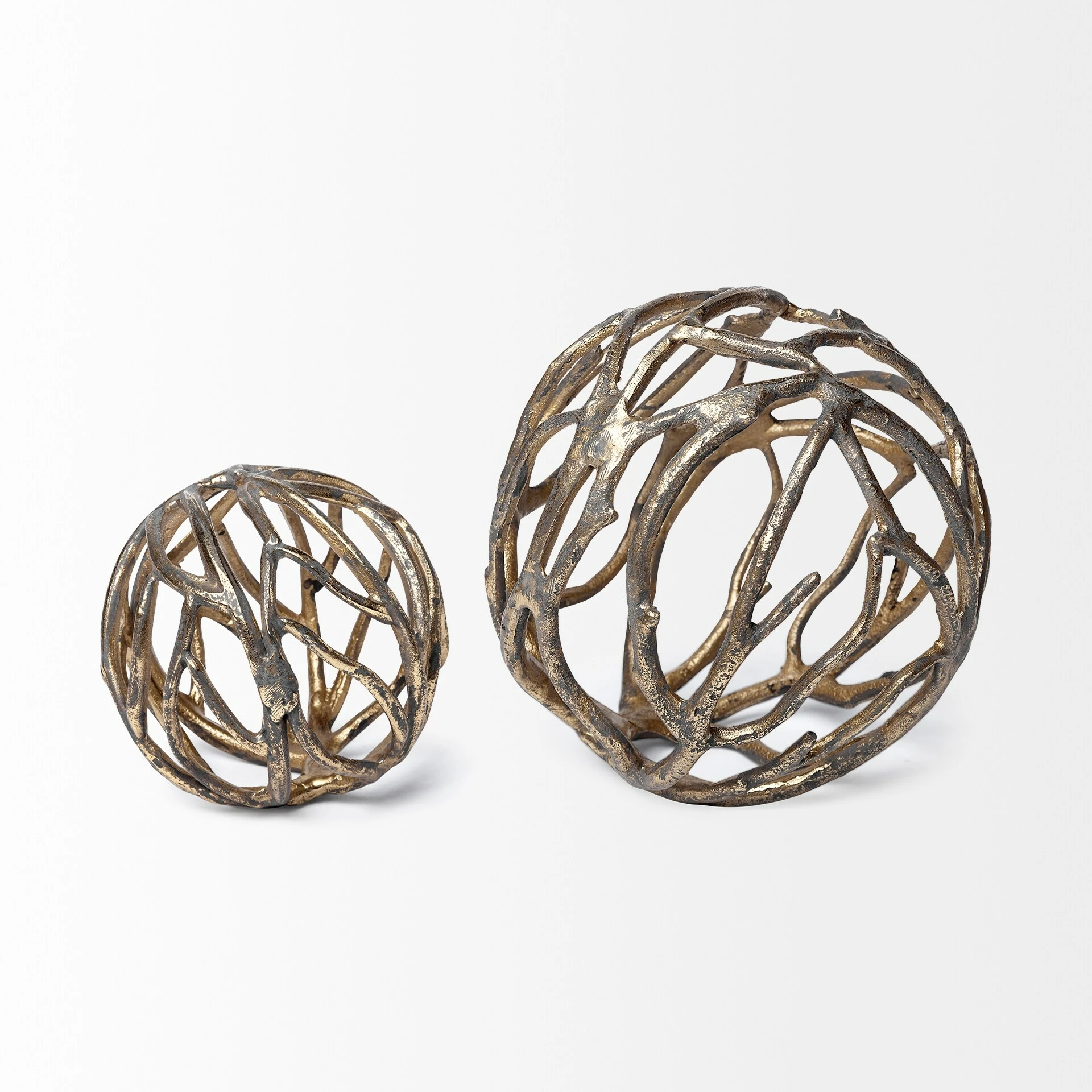 Buy ✨ Mercana Sphaira I Small 5L X 5W Silver Cast Aluminum Decorative Tree Branch Orb 🔥 - Image 7