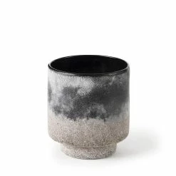 Brand new 😉 Mercana Squally 6.0L X 6.0W X 6.4H Black/Brown Ceramic Ombre Textured Small Vase ❤️