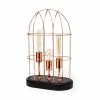 Discount 🎁 Mercana Sutton Rose-Gold Metal Cylindrical Cage Three Bulb Table Lamp - 12.5"W X 7"D X 19"H 😉
