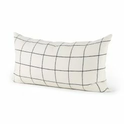 Best Pirce 🤩 Mercana Suzanne White & Black Square Pattern Decorative Pillow Cover 💯