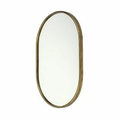 Best Sale ⭐ Mercana Sylvia I 24L X 35H Oval Gold Metal Frame Wall Mirror 🔔
