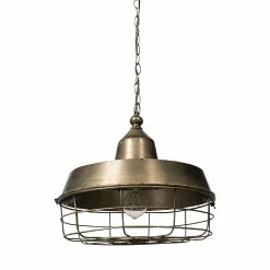 Best Pirce ✔️ Mercana Tahla Gold Toned Metal Cage Pendant Light - 14"L X 14"W X 14.5"H 🎁