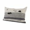 Cheap ✔️ Mercana Thalia 13L X 21W Dark Gray And Cream Fabric Striped And Fringed Decorative Pillow Cover 💯