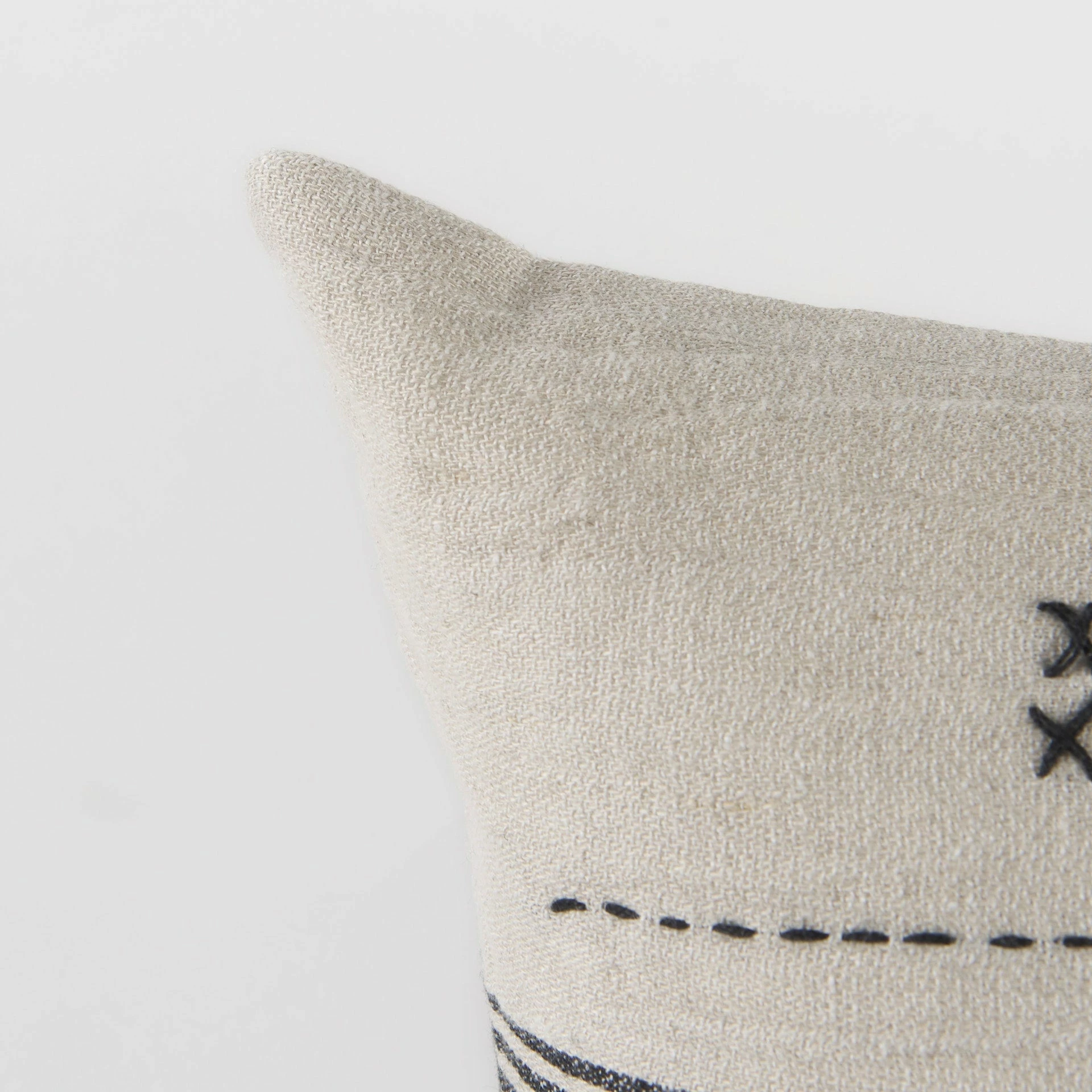 Cheap ✔️ Mercana Thalia 13L X 21W Dark Gray And Cream Fabric Striped And Fringed Decorative Pillow Cover 💯 - Image 6