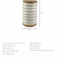 Discount 😍 Mercana Thar II 11L X 11W White Glazed Cylindrical Ceramic W/ Tan Base Accent Table 👏 -Mercana-shop Thar II 11L x 11W White Glazed Cylindrical Ceramic W Tan Base Accent Table 1