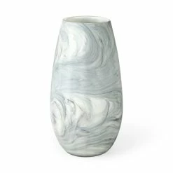 Cheap ⭐ Mercana Volta II Tall White/Gray Abstract Pattern Glass Vase 😉