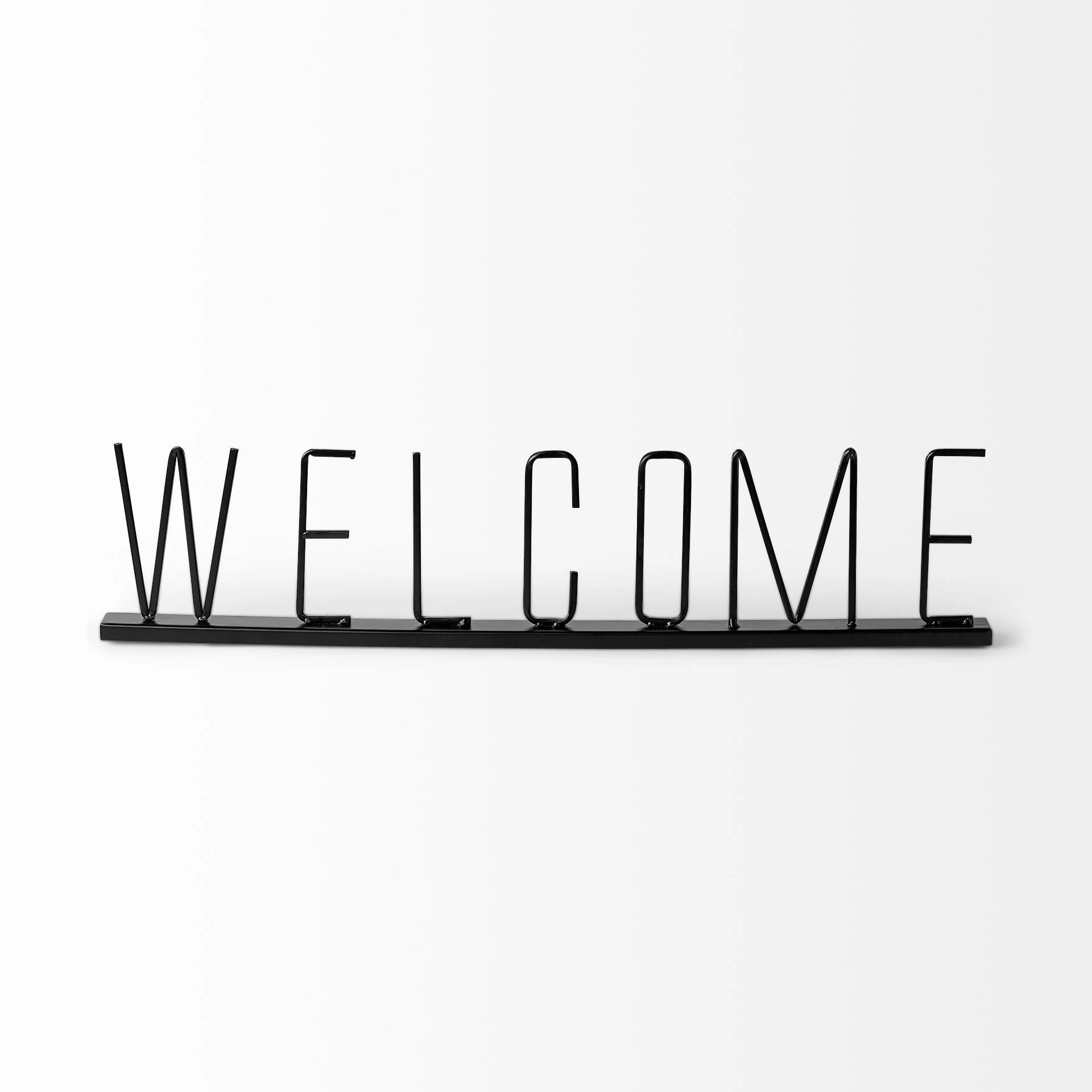 Budget ๐ Mercana Welcome 24L X 1W Black Metal Sign - 24.3L X 1.2W X 5.3H ๐ - Image 2