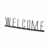 Budget 🛒 Mercana Welcome 24L X 1W Black Metal Sign - 24.3L X 1.2W X 5.3H 🎉