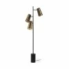 Best Sale 🥰 Mercana Wesley III Gold & Black Metal Three Light Floor Lamp - 17"W X 17"D X 65"H 💯